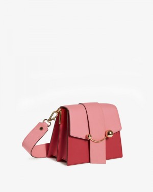 Women's Strathberry Box Crescen handbag Red / Pink | 0673584-YR