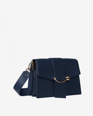 Women's Strathberry Crescent Shoulder Bags Navy | 1495702-YL