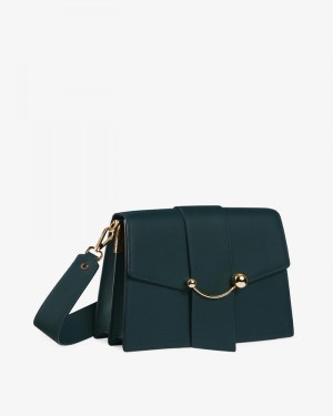 Women's Strathberry Crescent Shoulder Bags Green | 3917452-AF