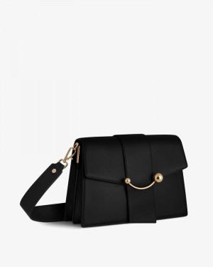 Women's Strathberry Crescent Shoulder Bags Black | 1329678-RN