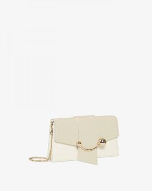 Women's Strathberry Crescent on a Chain Crossbody Bags Cream | 5021746-FW