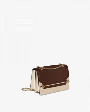 Women's Strathberry East/West Mini Crossbody Bags White / Brown | 9781653-EP