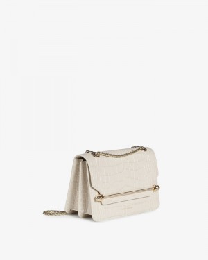 Women's Strathberry East/West Mini Crossbody Bags Cream | 2719840-OG