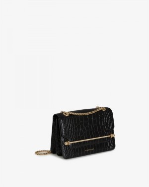 Women's Strathberry East/West Mini Crossbody Bags Black | 8623754-OV