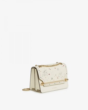 Women's Strathberry East/West Mini Crossbody Bags White | 2345897-OR