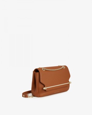 Women's Strathberry East/West Mini Soft Crossbody Bags Brown | 8210497-JC