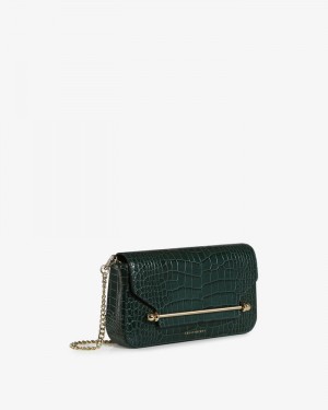 Women's Strathberry East/West Omni Crossbody Bags Green | 1256704-EX