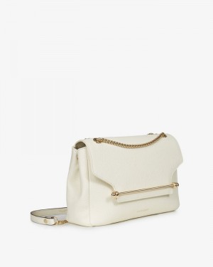 Women's Strathberry East/West Soft Crossbody Bags Cream | 7819426-BT