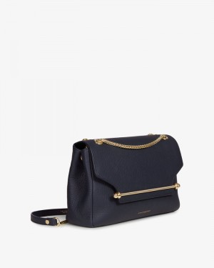 Women's Strathberry East/West Soft Crossbody Bags Navy | 1706358-CI