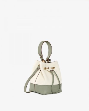 Women's Strathberry Lana Osette Bucket Bags White / Green | 2579846-HO