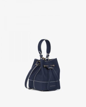 Women's Strathberry Lana Osette Bucket Bags Navy | 2654918-HA