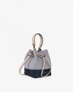 Women's Strathberry Lana Osette Bucket Bags Grey / Navy | 4653129-MS