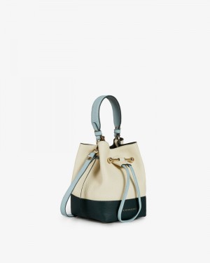 Women's Strathberry Lana Osette Bucket Bags Blue / Green / Beige | 8341597-XQ