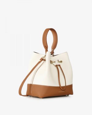 Women's Strathberry Lana Osette Mid handbag Brown / Cream | 1506324-PR