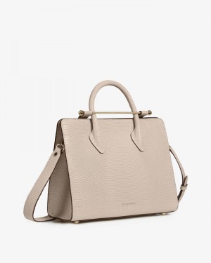 Women's Strathberry Midi Tote Bags Beige | 8410675-HQ