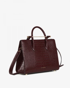 Women's Strathberry Midi Tote Bags Burgundy | 8735210-GC