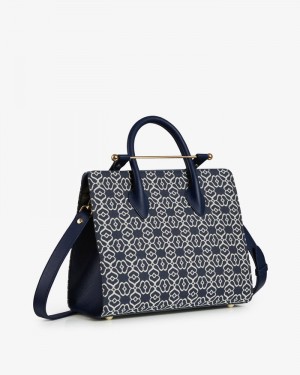 Women's Strathberry Midi Tote Bags Navy | 1572864-GD