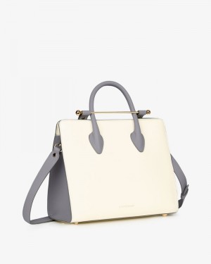 Women's Strathberry Midi Tote Bags White | 4092816-ZM