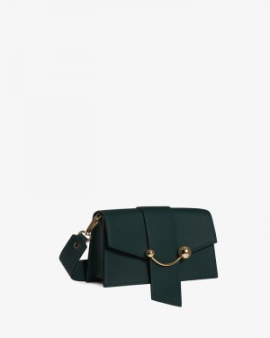 Women's Strathberry Mini Crescent Shoulder Bags Green | 1859642-EO