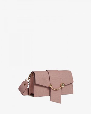 Women's Strathberry Mini Crescent Shoulder Bags Pink | 2190763-UF