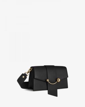 Women's Strathberry Mini Crescent Shoulder Bags Black | 4859712-UJ