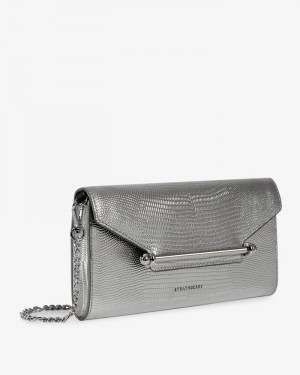 Women's Strathberry Multrees Chain Wallet Crossbody Bags Silver | 1508963-TS