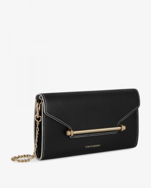 Women's Strathberry Multrees Chain Wallet Crossbody Bags Black | 5691237-GZ