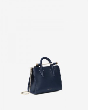 Women's Strathberry Nano Tote Bags Navy | 5169027-TO