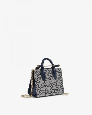 Women's Strathberry Nano Tote Bags Navy | 9501263-UR