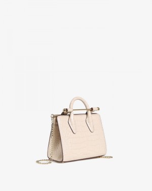 Women's Strathberry Nano handbag Beige / Cream | 8971346-RE