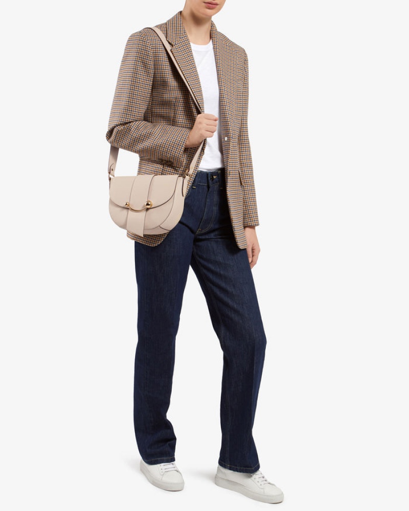 Women's Strathberry Crescent Crossbody Bags Beige | 3274651-RS