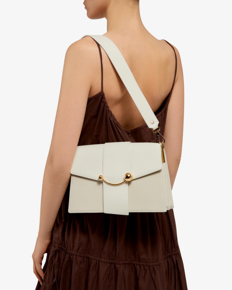 Women's Strathberry Crescent Shoulder Bags Cream | 8059263-AH