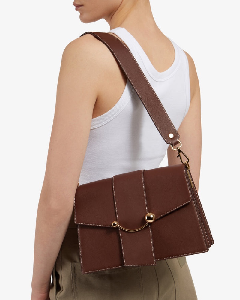 Women's Strathberry Crescent Shoulder Bags Brown | 3967204-OX