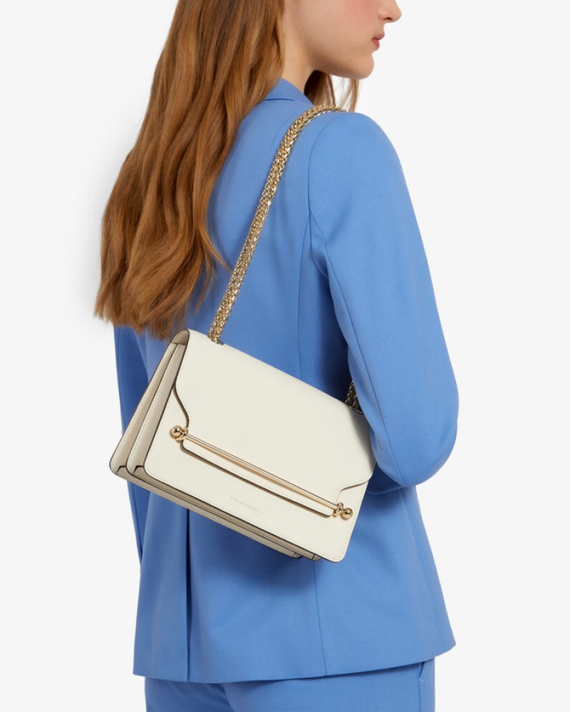 Women's Strathberry East/West Crossbody Bags Cream | 0567129-YX