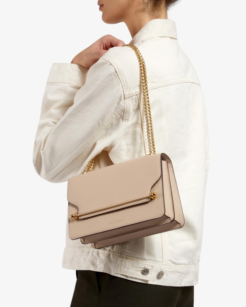 Women's Strathberry East/West Crossbody Bags Beige | 6574293-FM