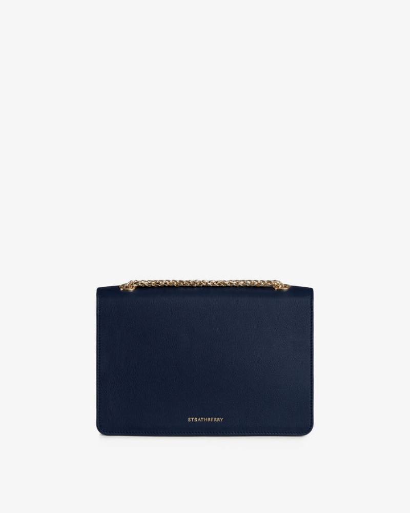 Women's Strathberry East/West Crossbody Bags Navy | 3176052-GL