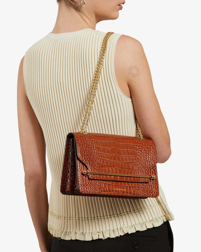 Women's Strathberry East/West Crossbody Bags Brown | 1358924-DO