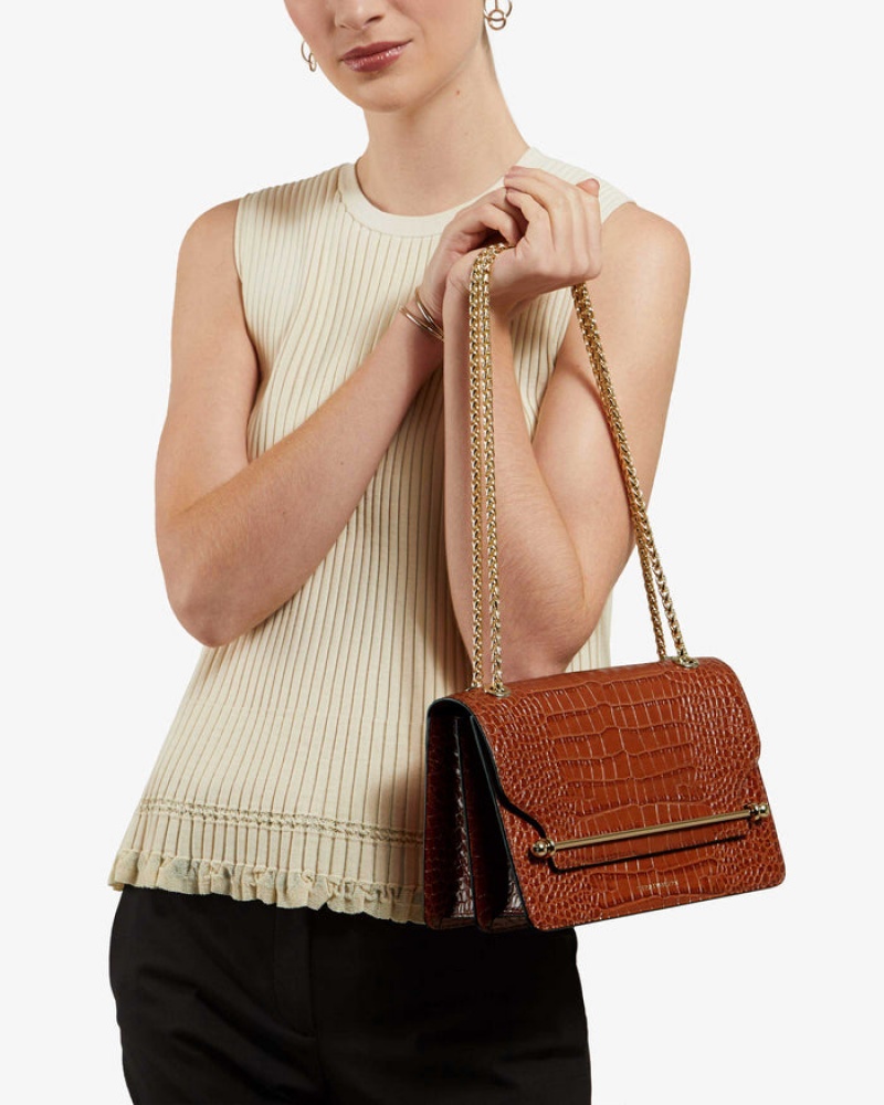 Women's Strathberry East/West Crossbody Bags Brown | 1358924-DO