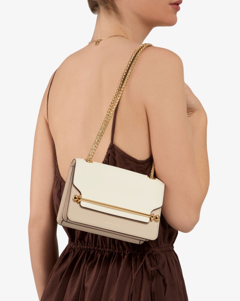 Women's Strathberry East/West Mini Crossbody Bags White | 5417082-GF