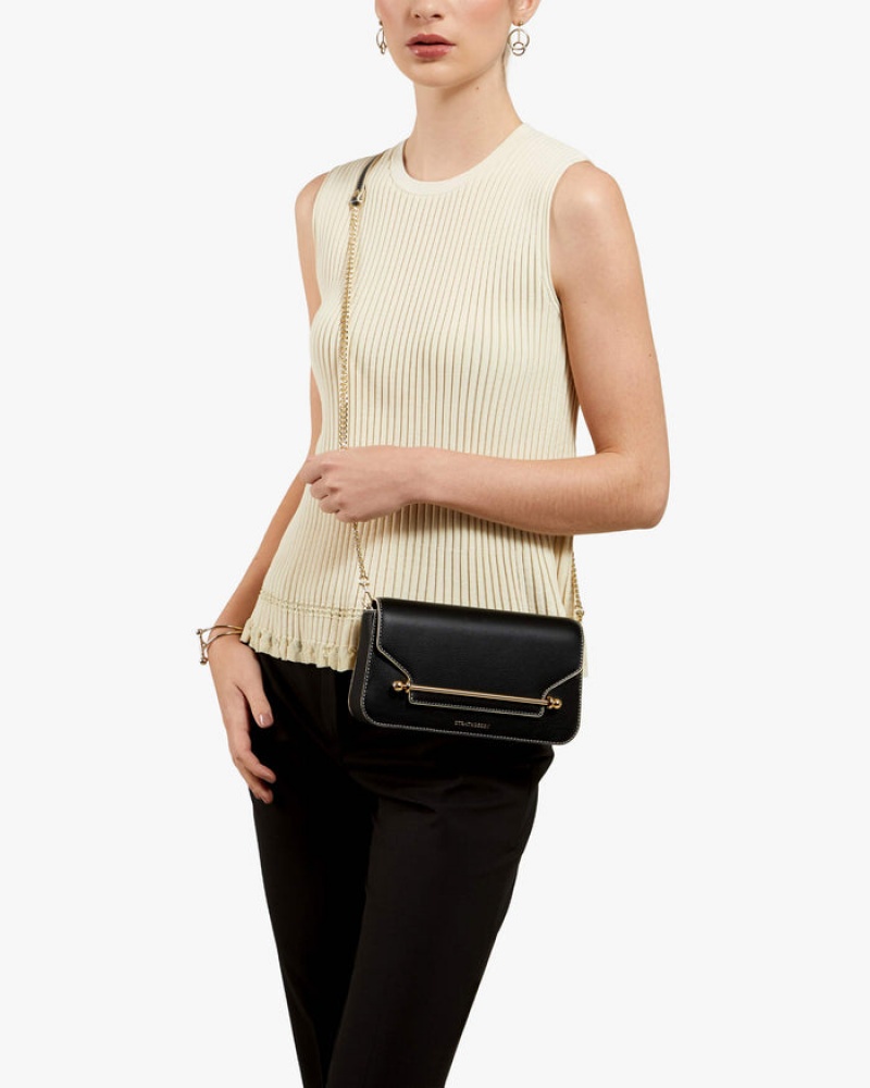 Women's Strathberry East/West Omni Crossbody Bags Black | 3128674-NO