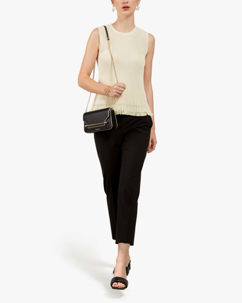 Women's Strathberry East/West Omni Crossbody Bags Black | 3564012-ZX