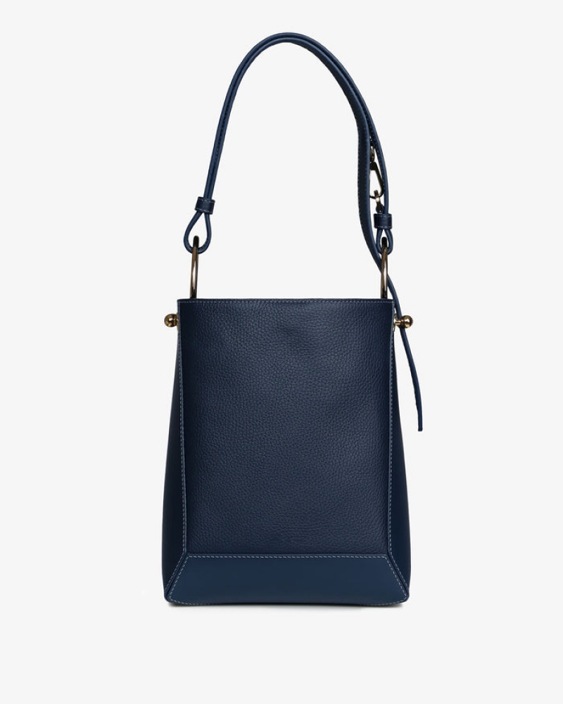 Women's Strathberry Lana Midi Bucket Bags Navy | 7982560-UL