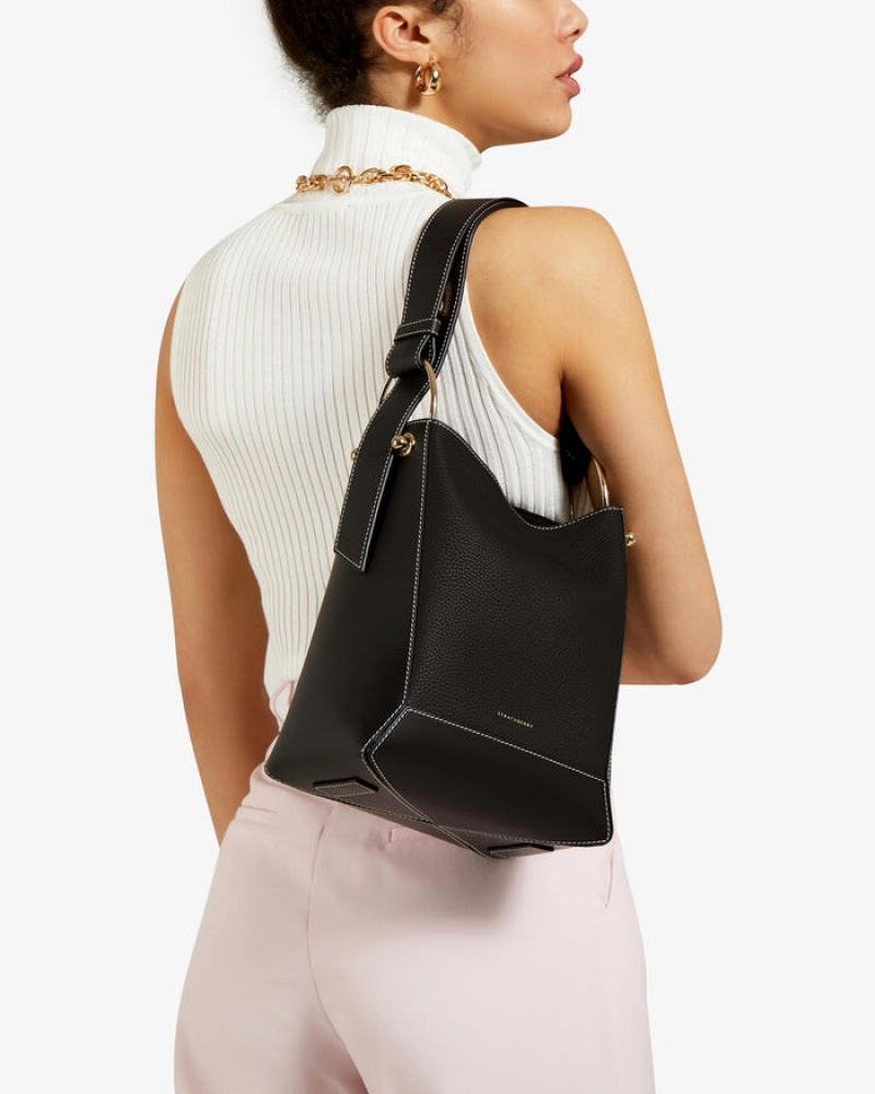 Women's Strathberry Lana Midi Bucket Bags Black | 1526970-ZS