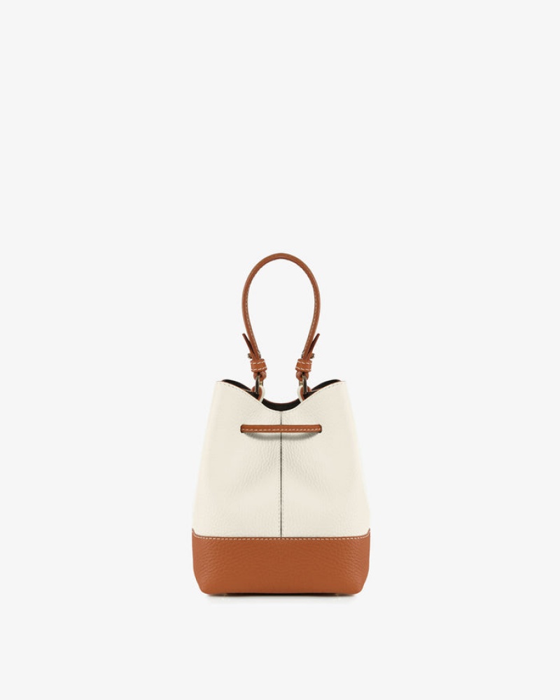 Women's Strathberry Lana Osette Bucket Bags Brown / Cream | 7812605-DW