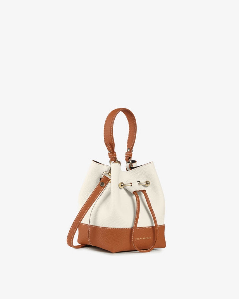 Women\'s Strathberry Lana Osette Bucket Bags Brown / Cream | 7812605-DW