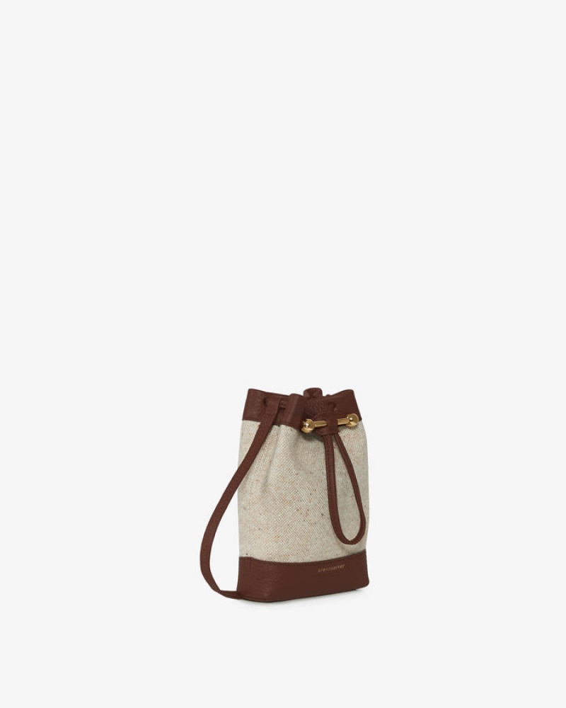 Women\'s Strathberry Lana Osette Bucket Bags Beige / Brown | 8627351-KF