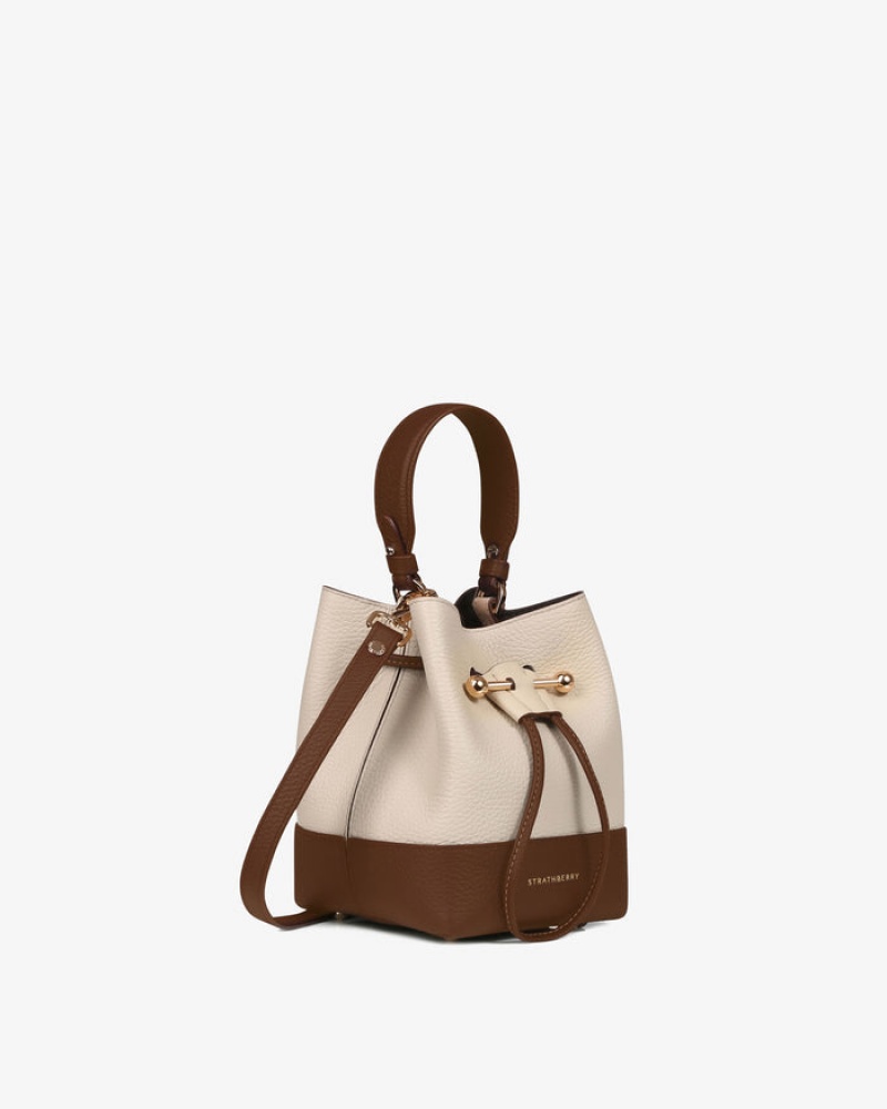 Women\'s Strathberry Lana Osette Bucket Bags Beige / Brown | 4035918-LG