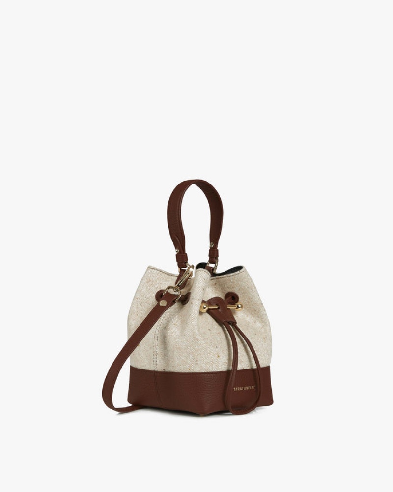 Women\'s Strathberry Lana Osette Bucket Bags Beige / Brown | 0241738-GN