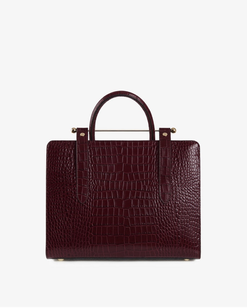 Women's Strathberry Midi Tote Bags Burgundy | 8735210-GC