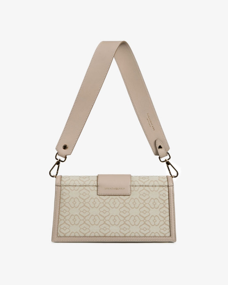 Women's Strathberry Mini Crescent Shoulder Bags Beige | 5904768-ZO